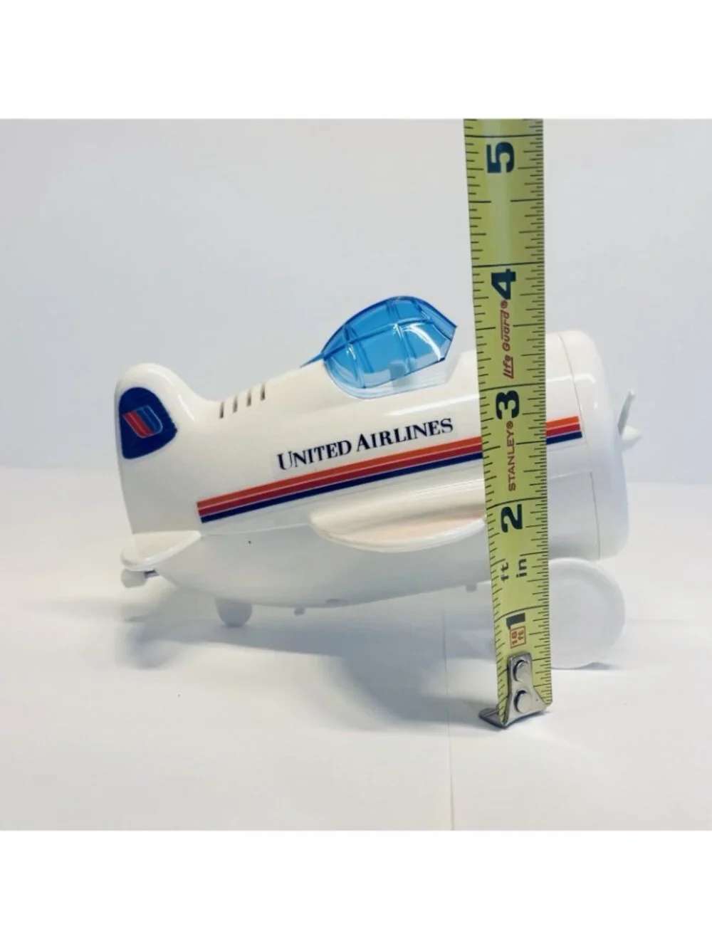 United Airlines VTG  Airplane Desk Alarm Clock Works Propeller Moves